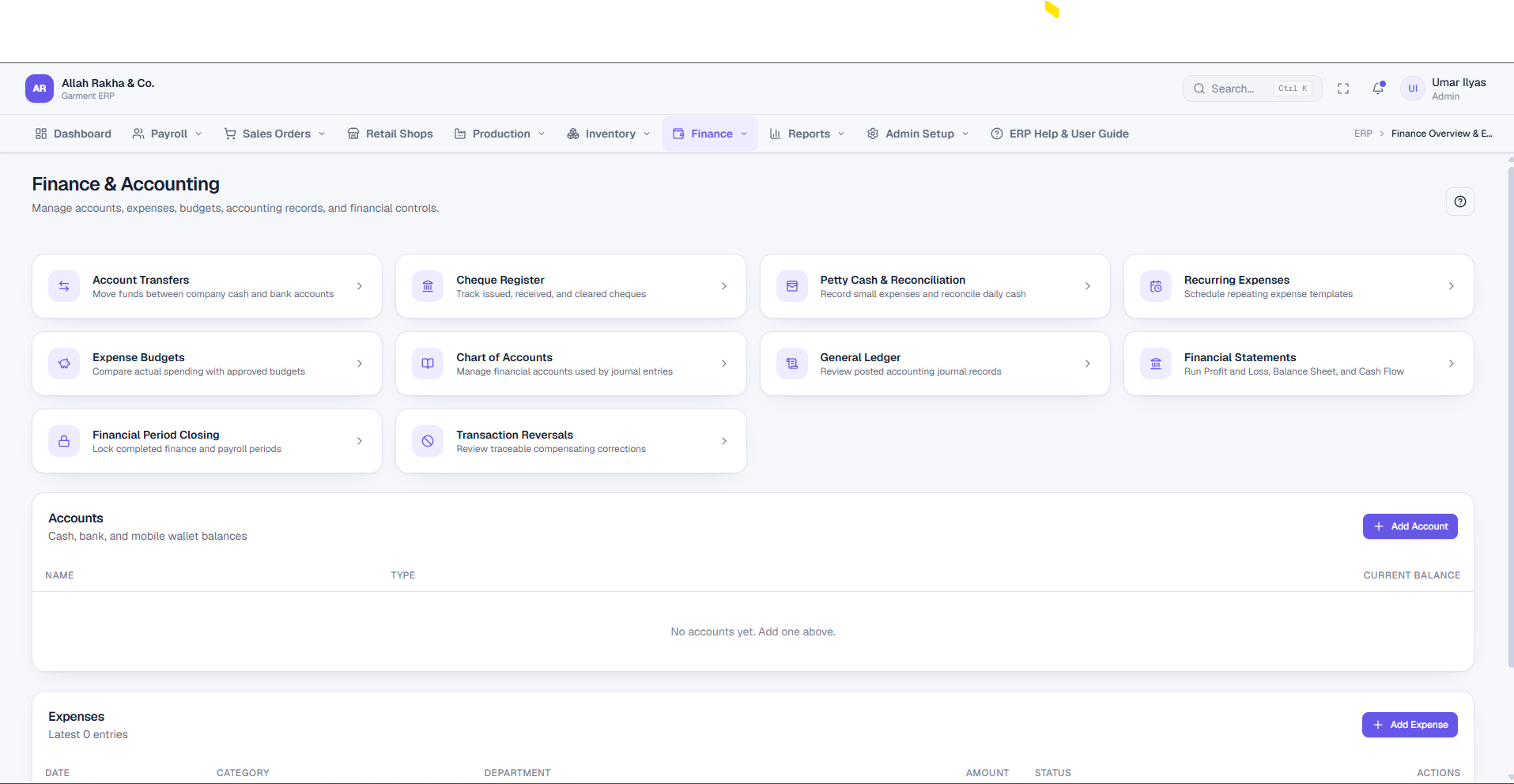 ARC ERP — Finance & Accounting
