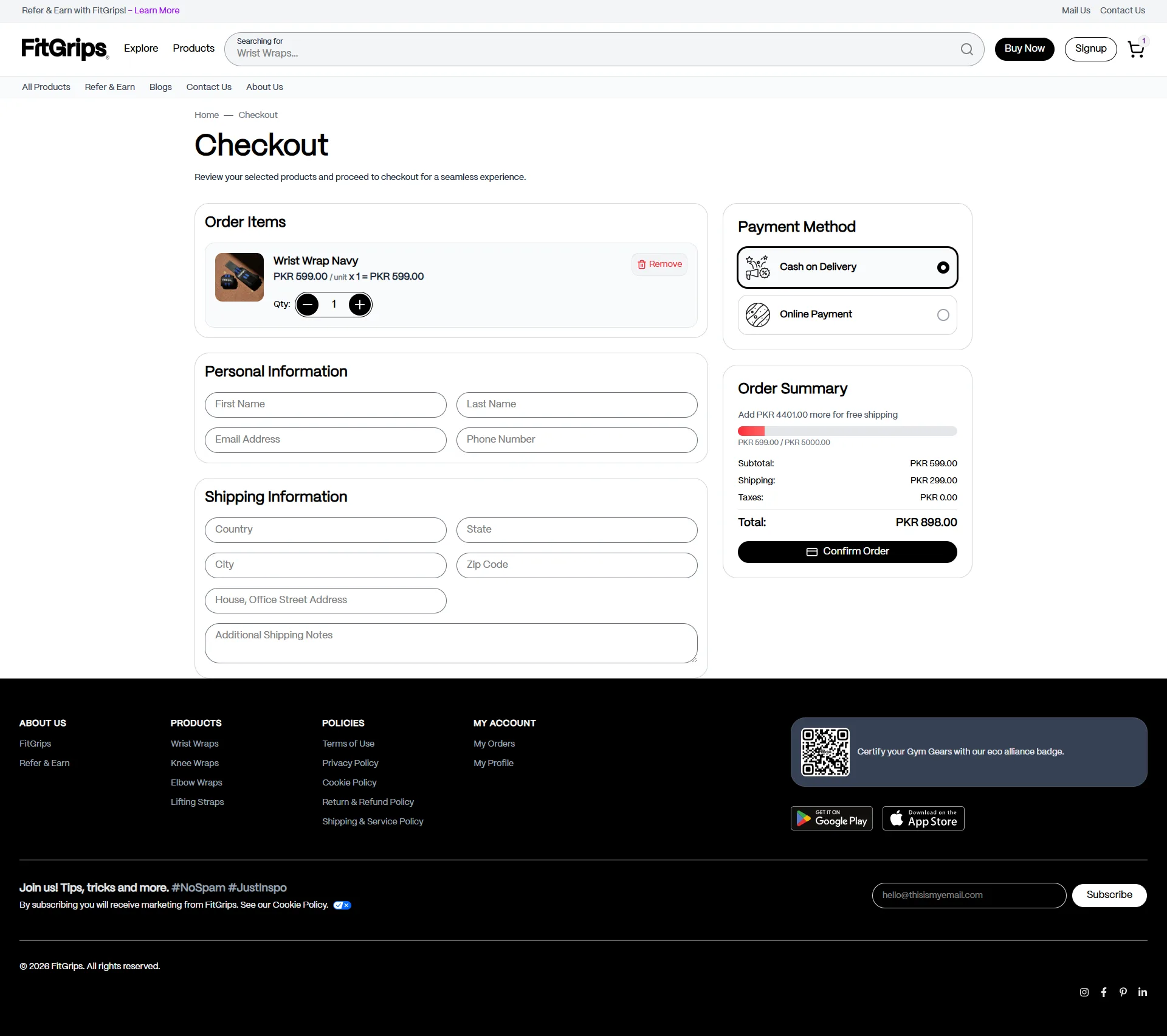 FitGrips — Checkout