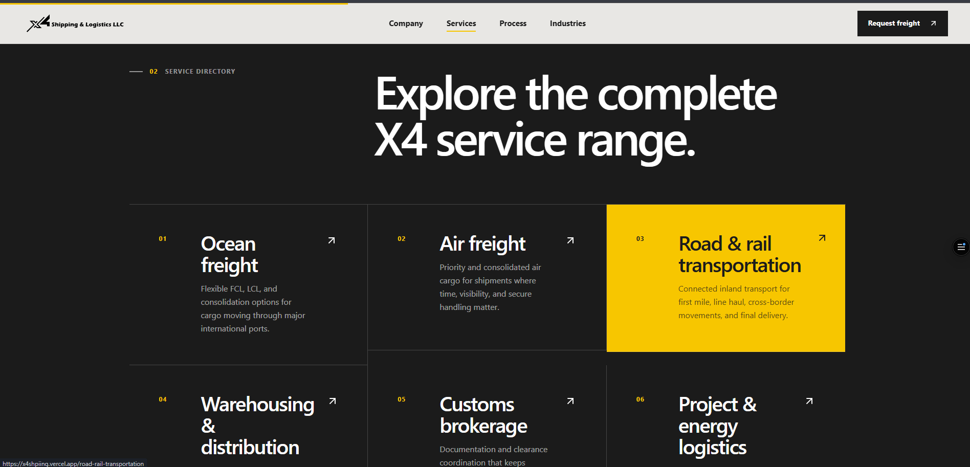 X4 Shipping — Services