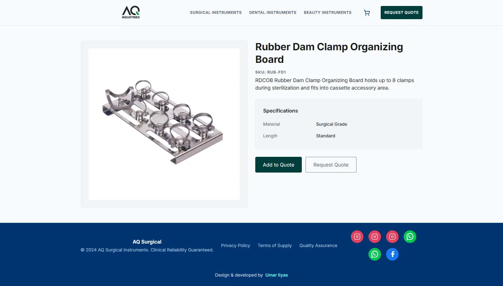 AQ Surgical — Product Detail Page