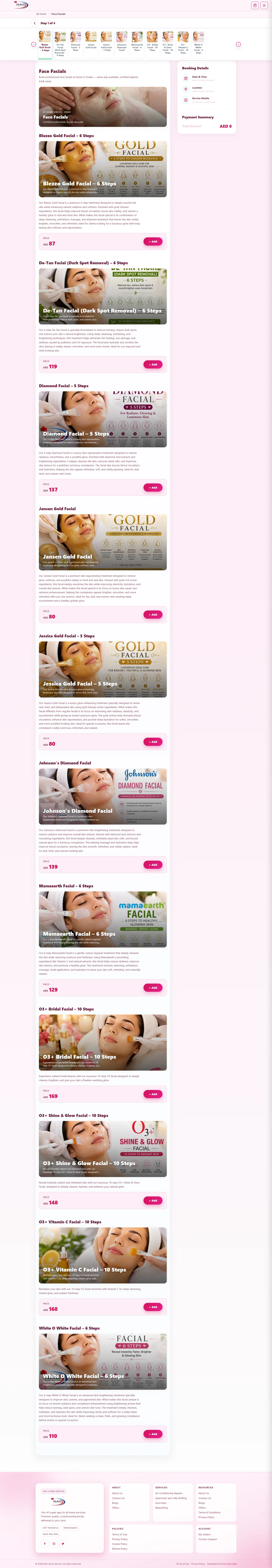 NAC Home Service — Product Details Page