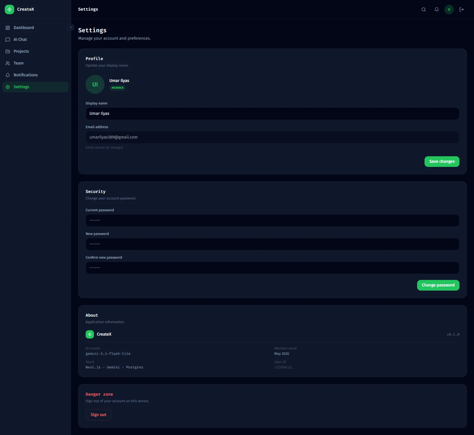PM Chatbot — Settings