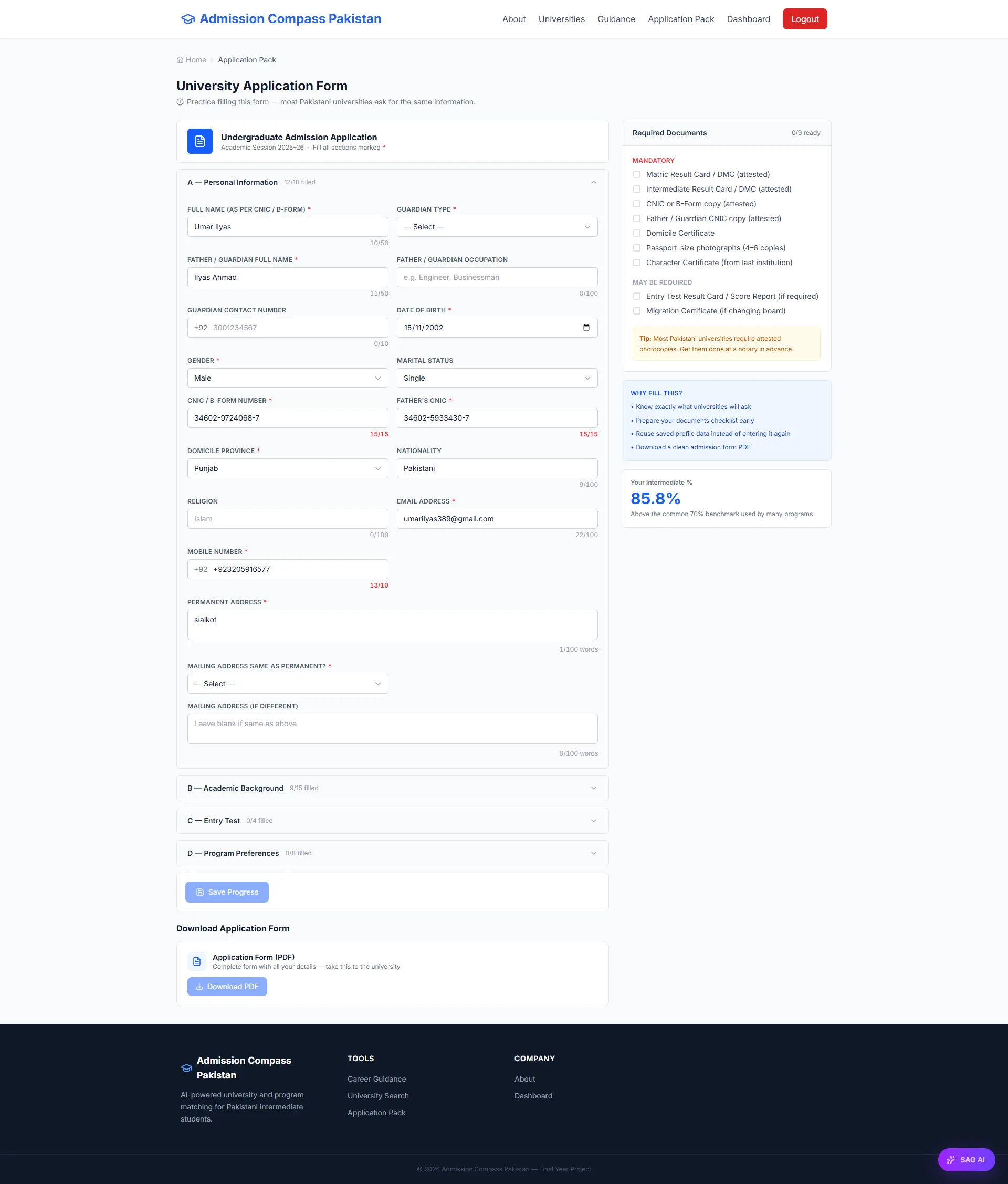 Smart Admission Guide — Application Pack
